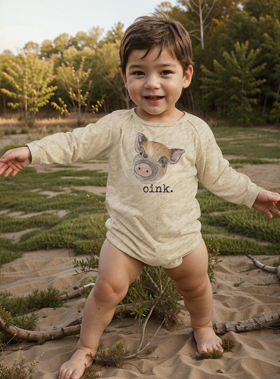 "Oink" Pig Baby Body Suit