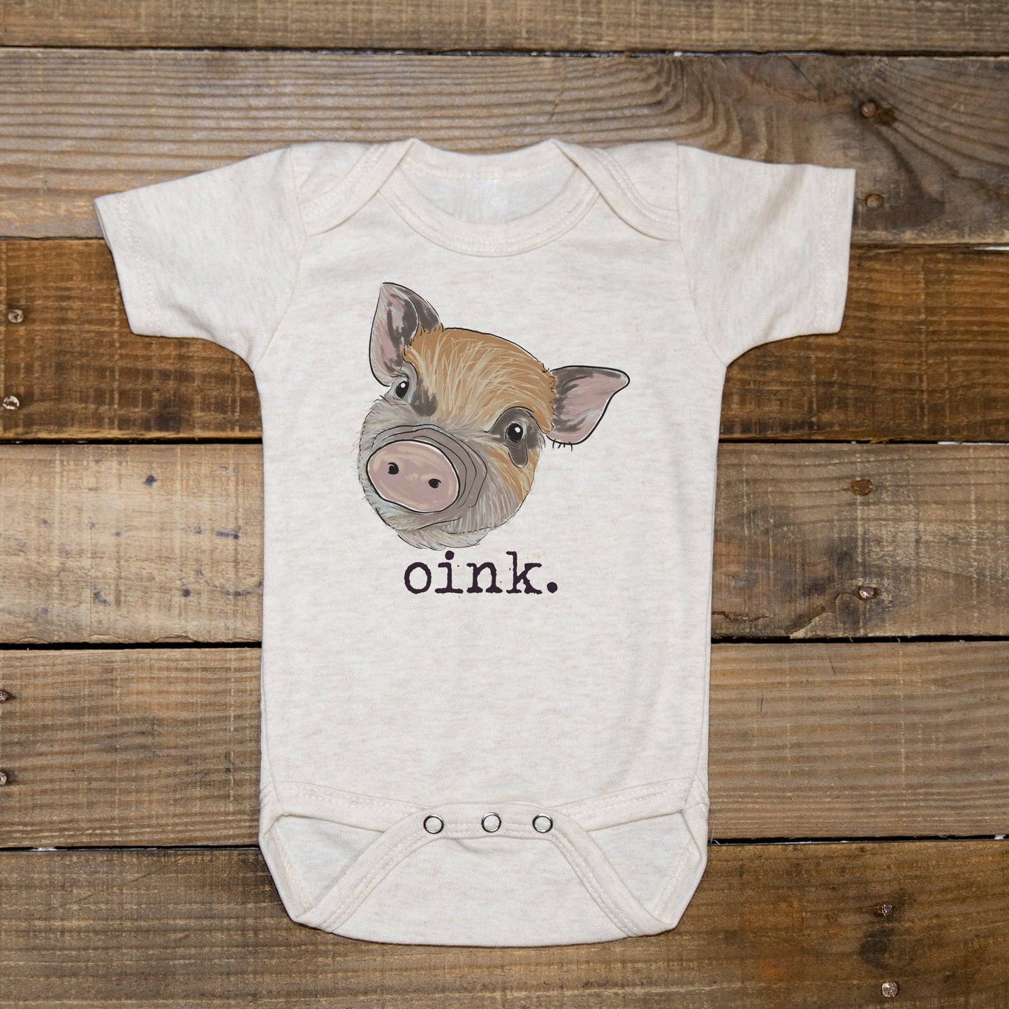 "Oink" Pig Baby Body Suit