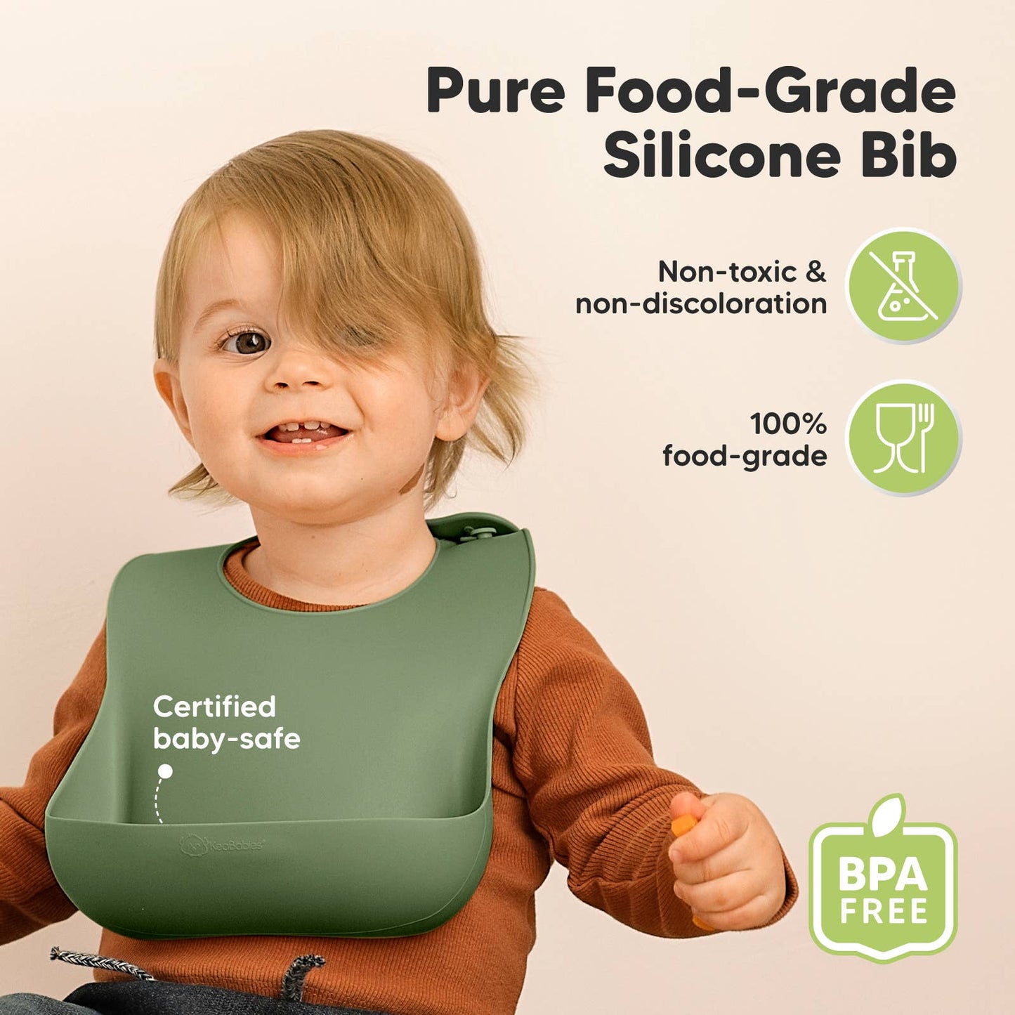2-Pack Prep Silicone Bibs for Babies and Toddlers