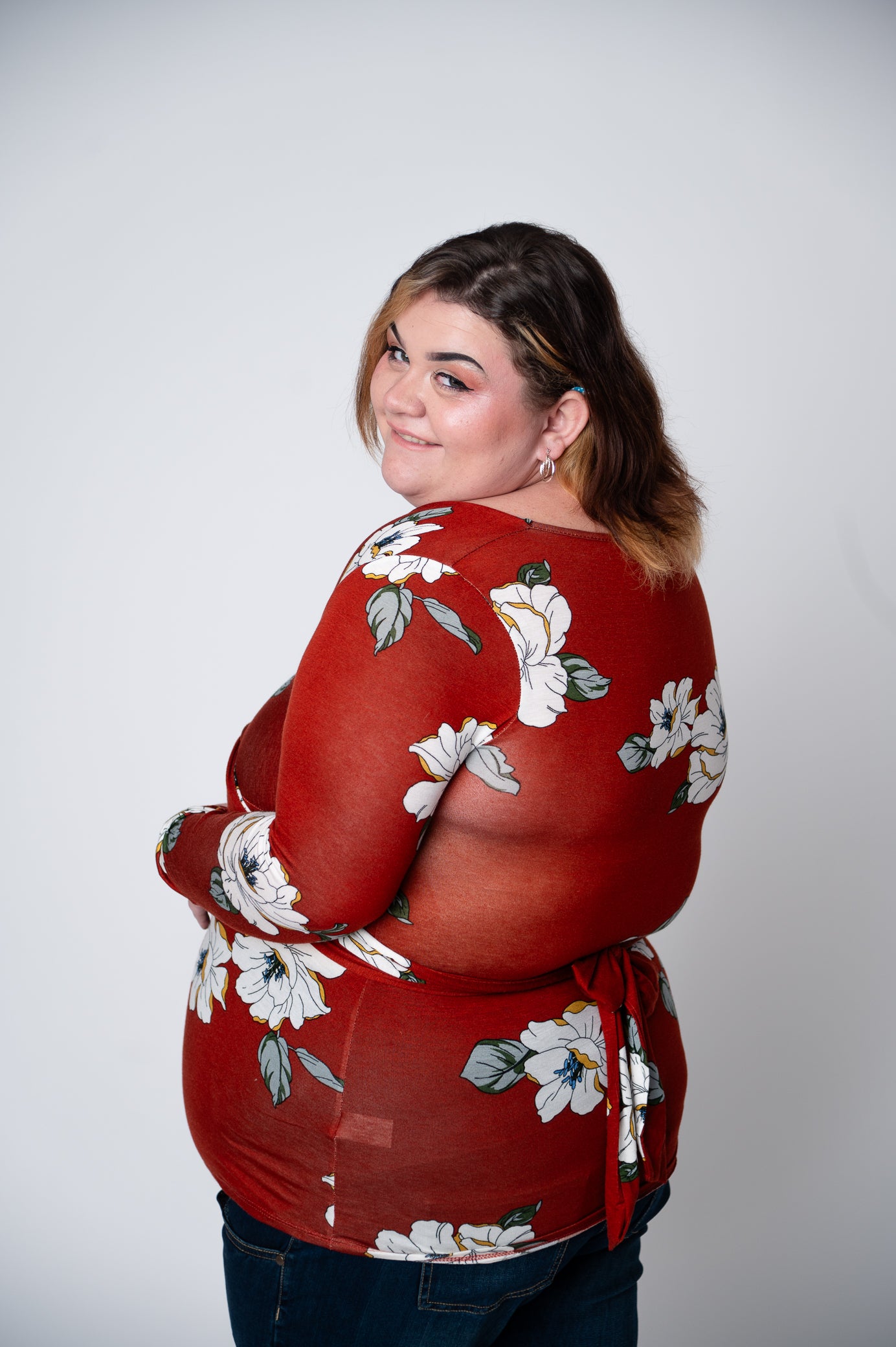 Floral Print Wrap Tie Back Maternity Nursing Top