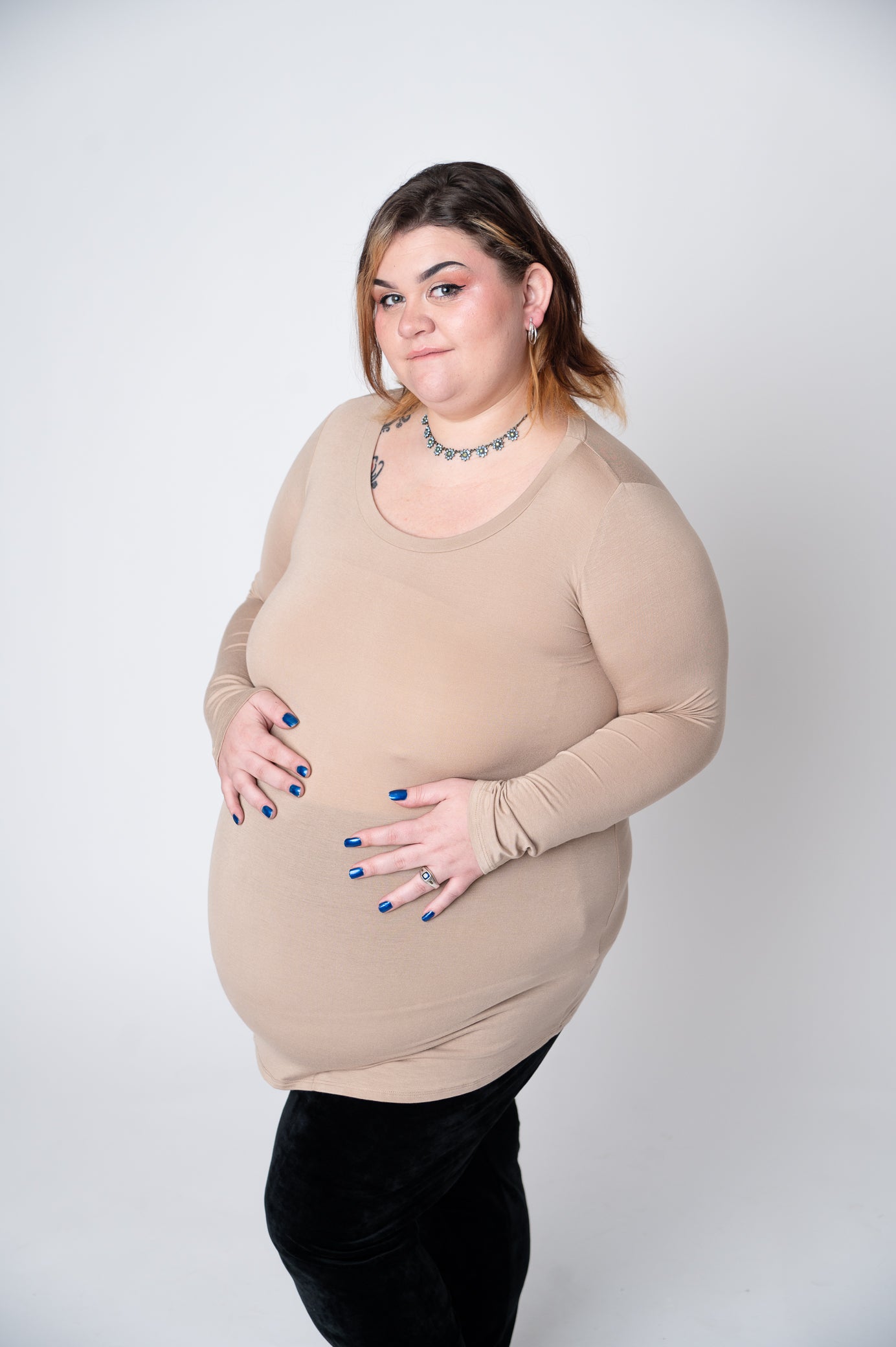 Basic Solid Knit Maternity Top