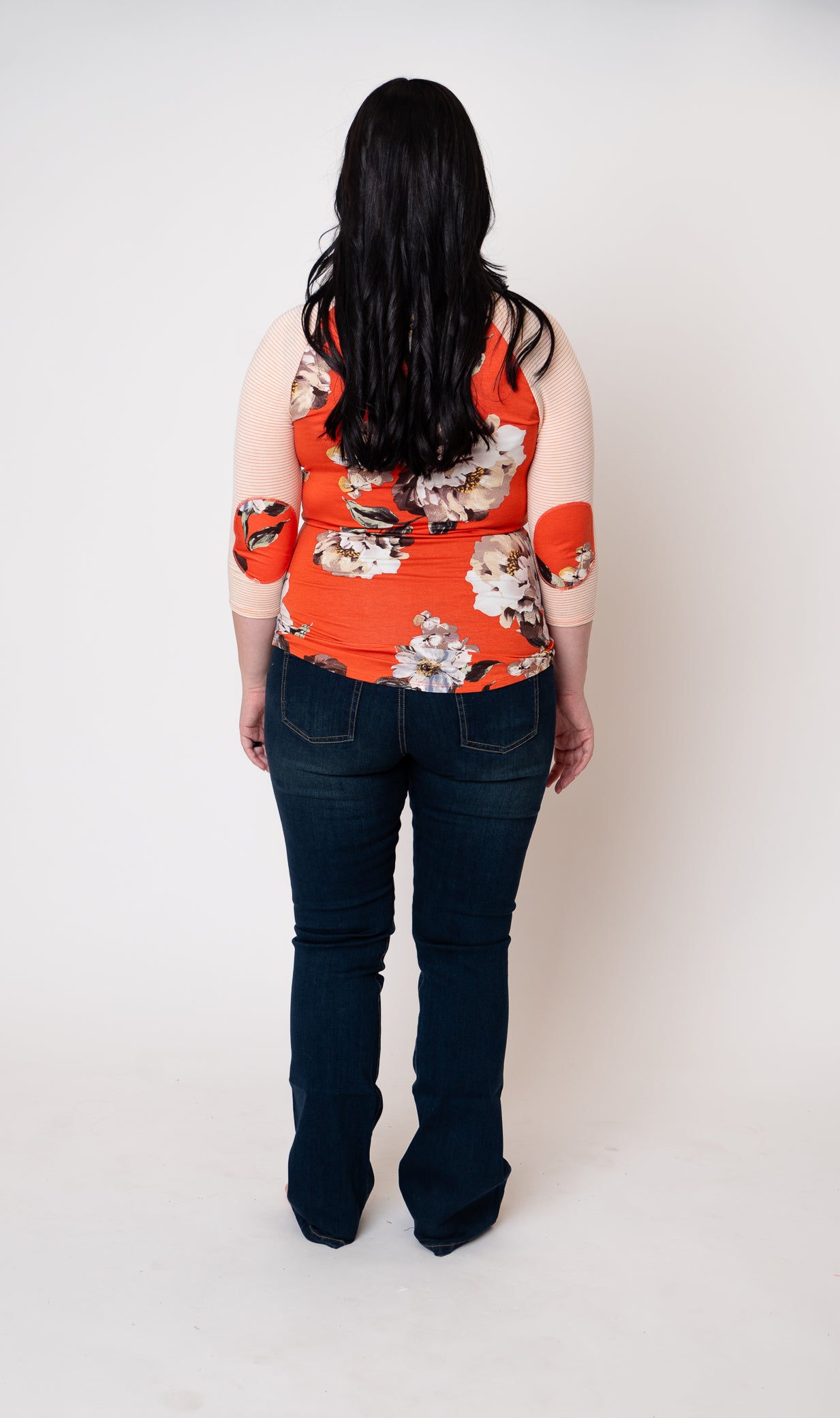 Maternity Floral Print Baseball Tee