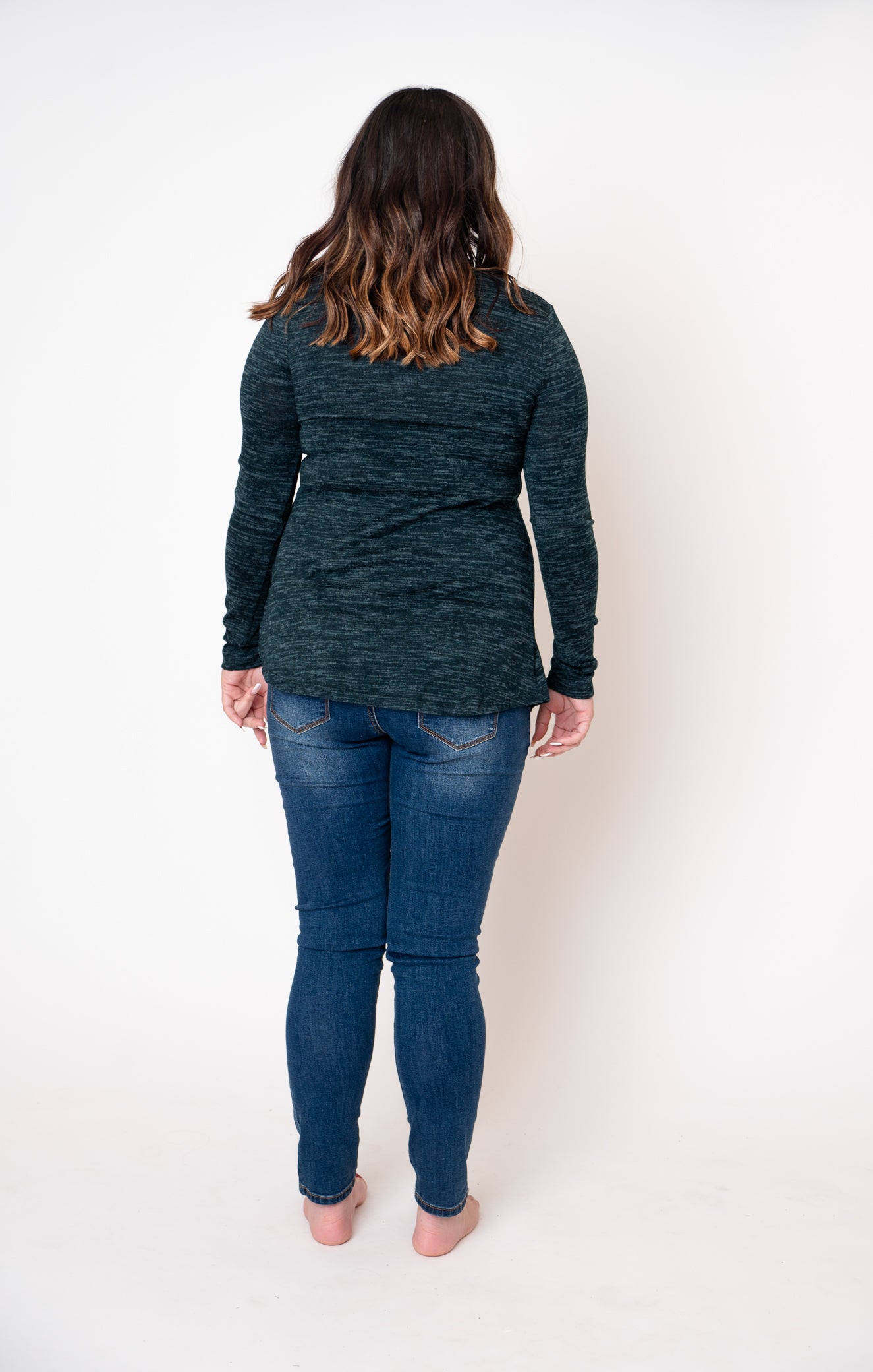 Crewneck Long Sleeve Maternity Nursing Knit Top