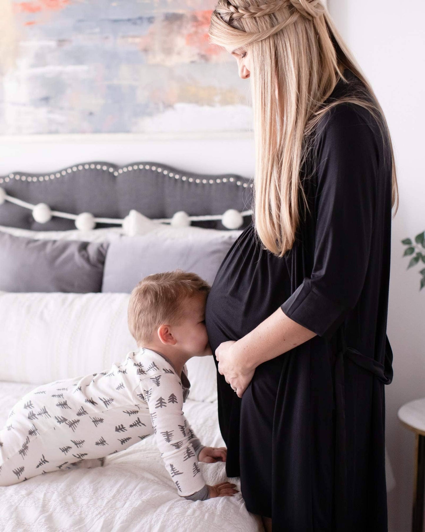 Maternity & Postpartum Robe - two belt positions