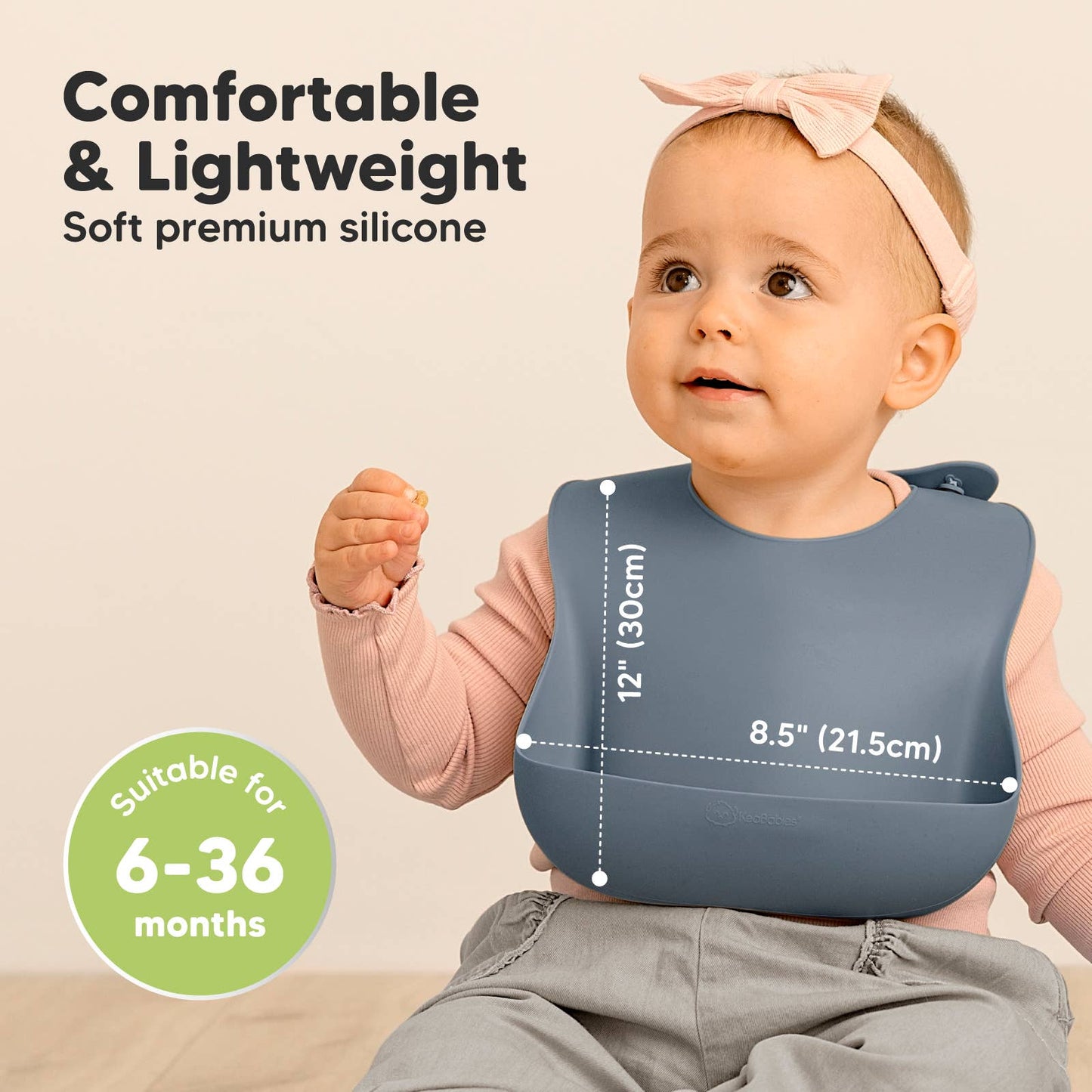 2-Pack Prep Silicone Bibs for Babies and Toddlers