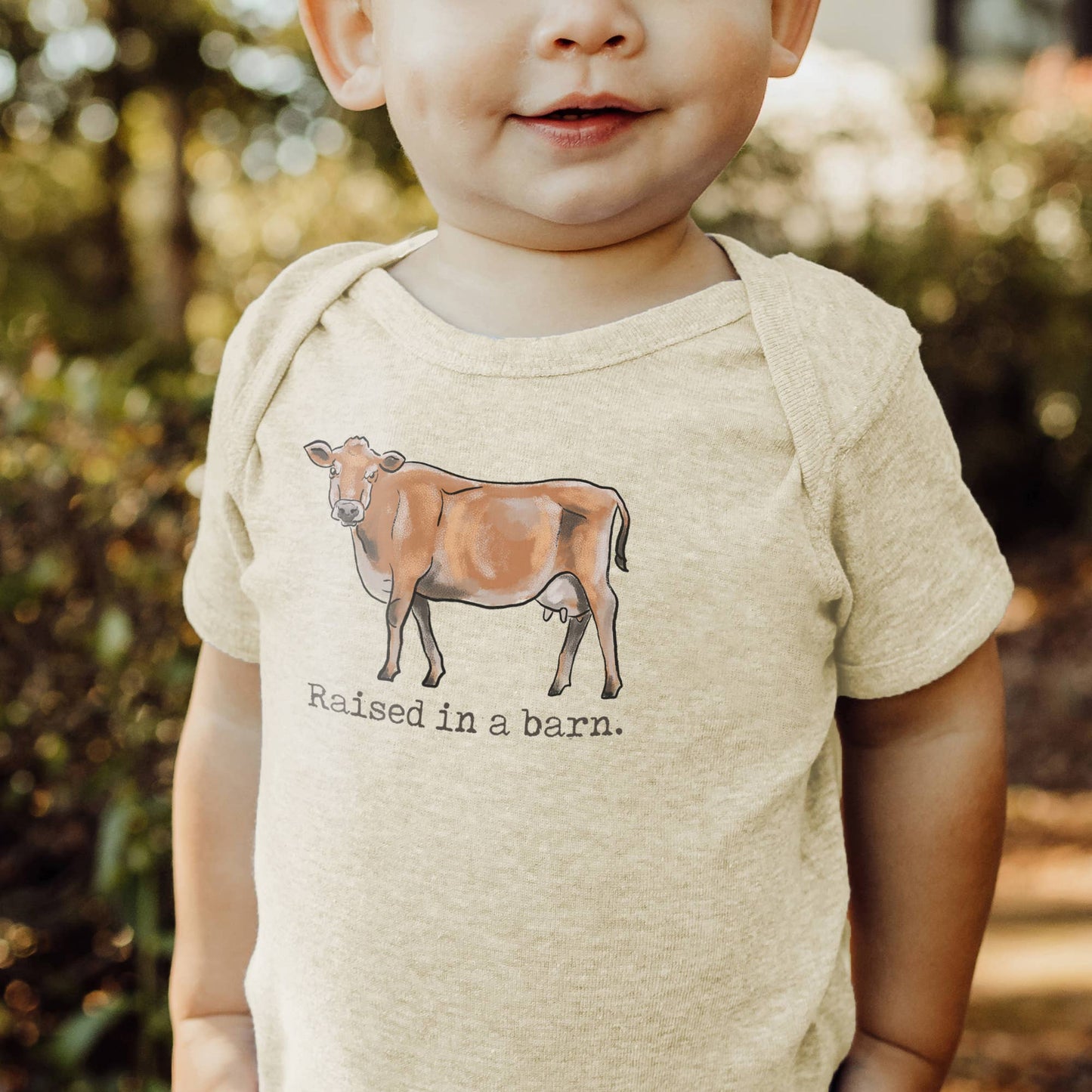 COW "Raised in a barn" Baby Body Suit