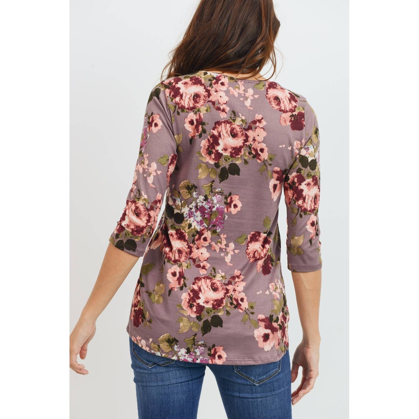 Floral Pleated Peplum Maternity Top