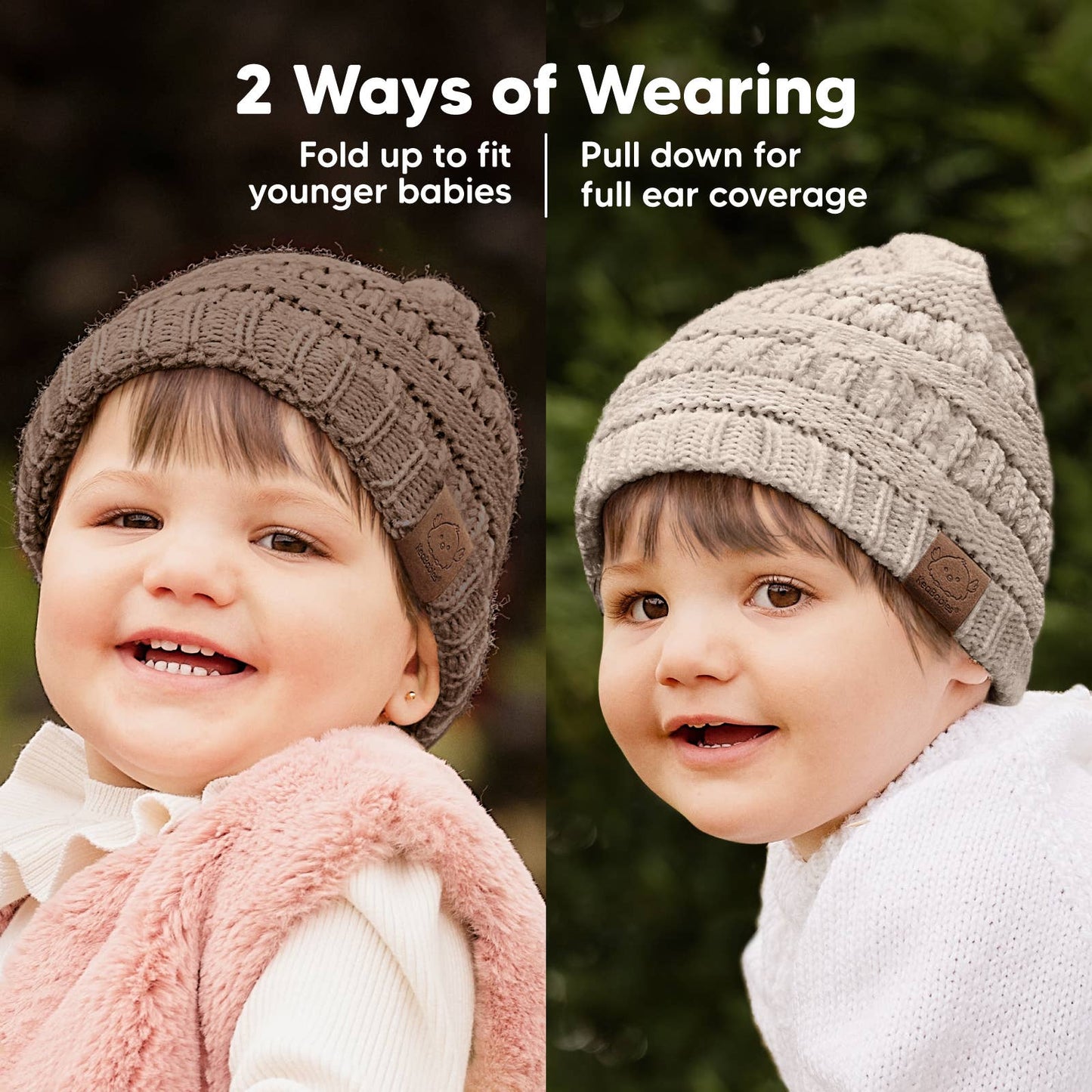 KeaBabies 3-Pack Warmzy Baby Beanies