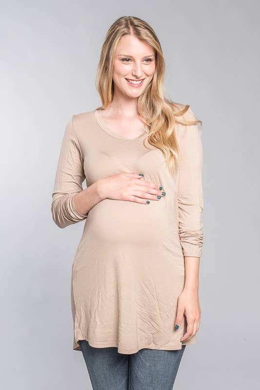 Basic Solid Knit Maternity Top