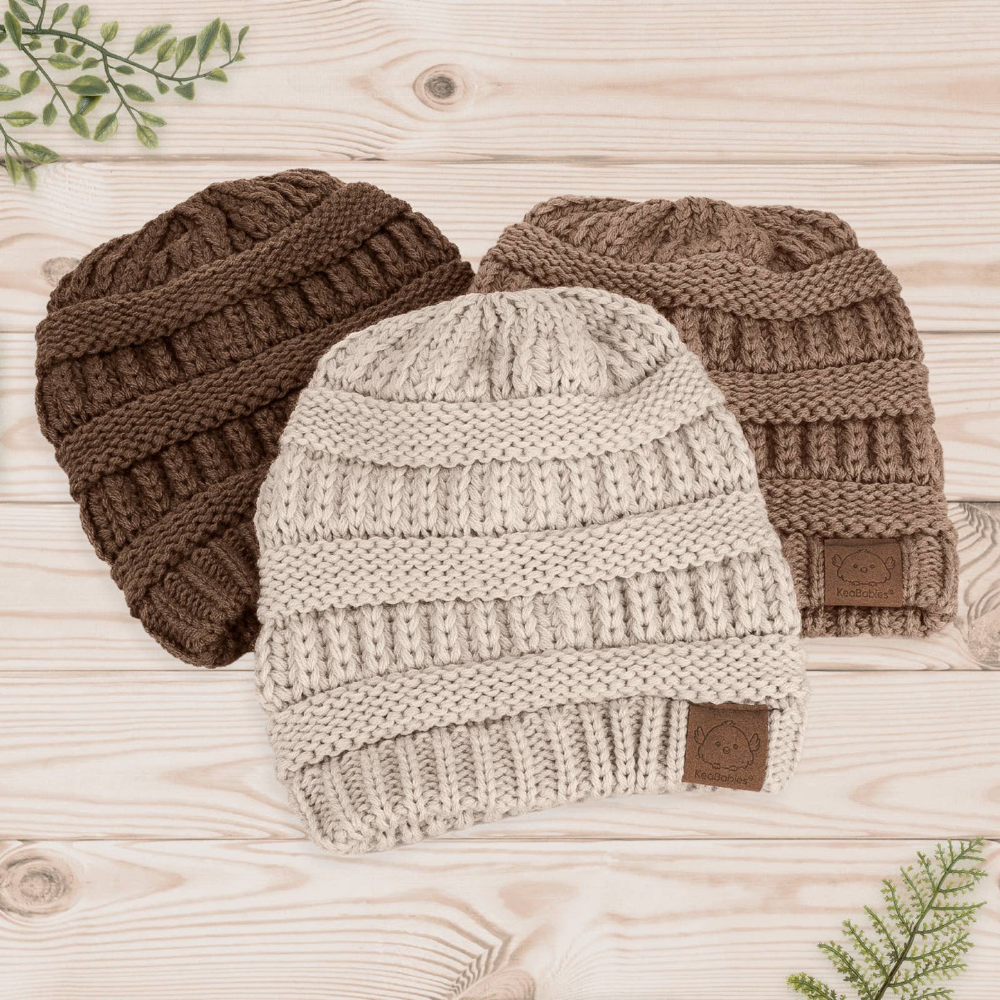 KeaBabies 3-Pack Warmzy Baby Beanies