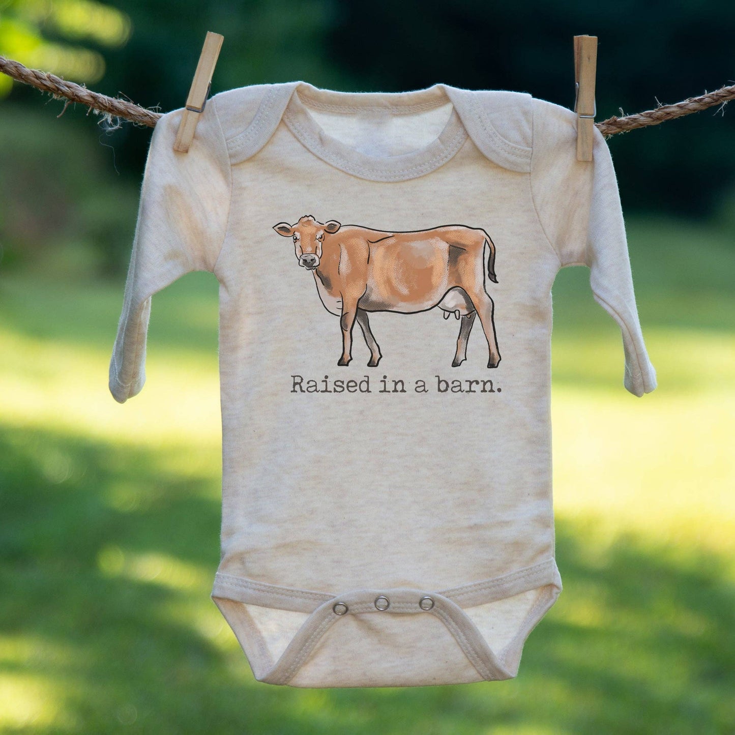 COW "Raised in a barn" Baby Body Suit