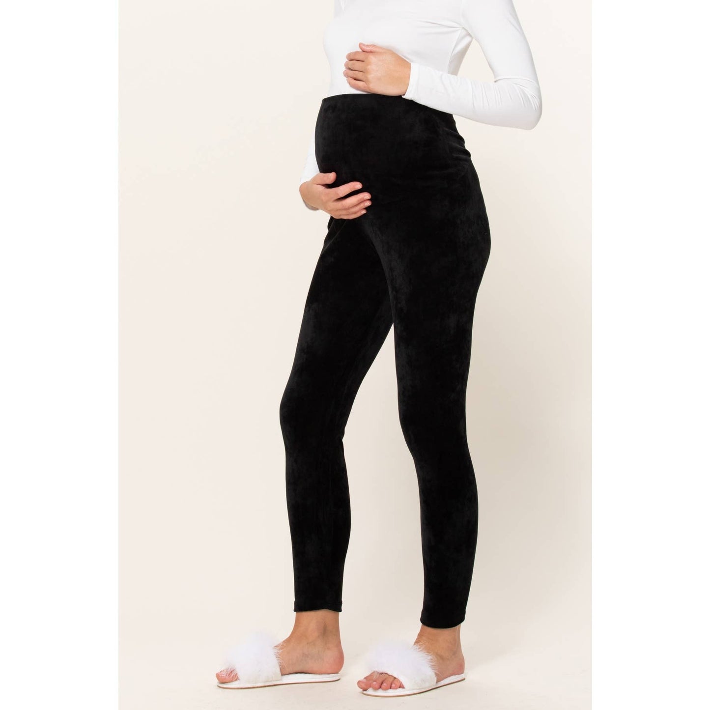 Velvet Velour Yoga Pants with Elastic Waistband