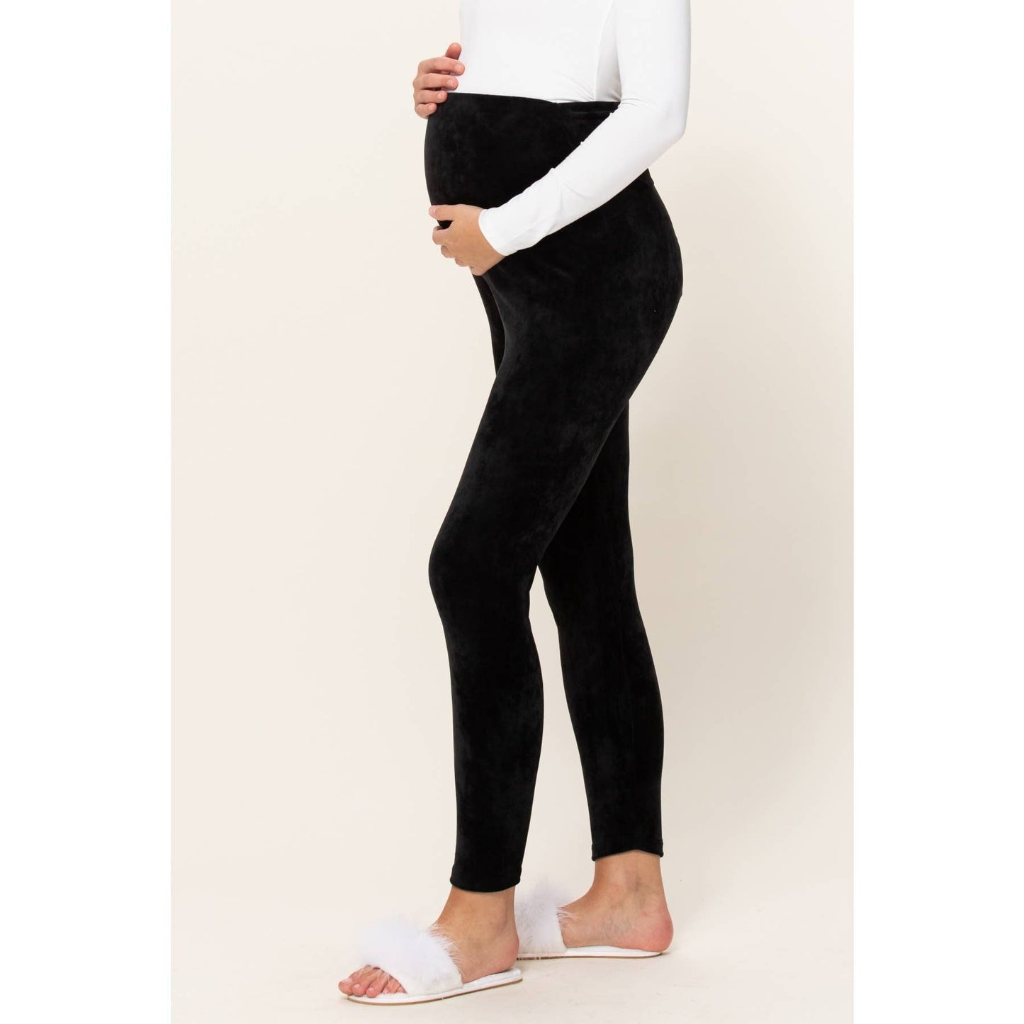 Velvet Velour Yoga Pants with Elastic Waistband