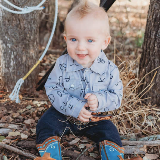 COWBOY PEARL SNAP- ONESIE