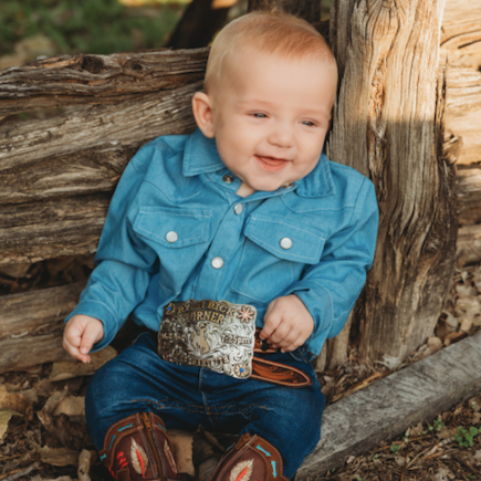 COWBOY PEARL SNAP- ONESIE