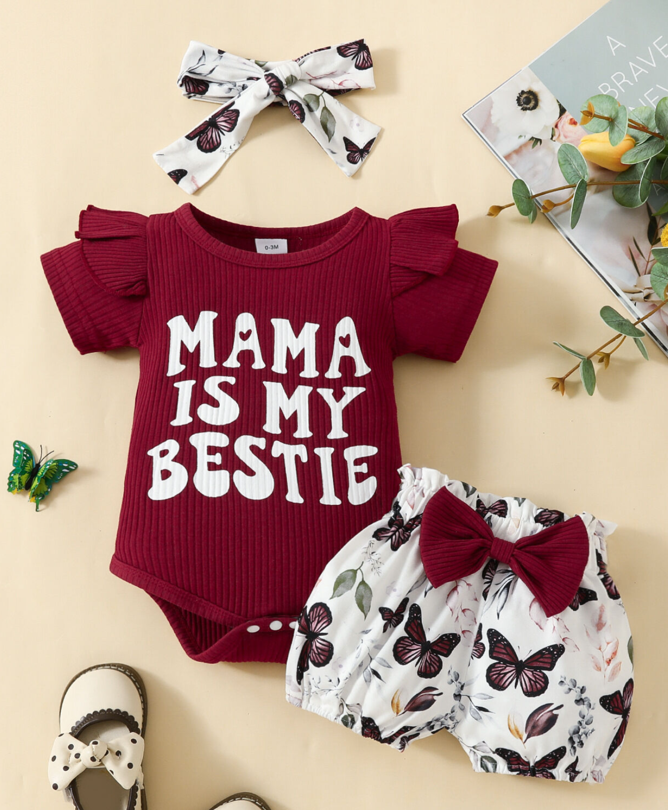 Mama is my Bestie Baby Girl Outfit