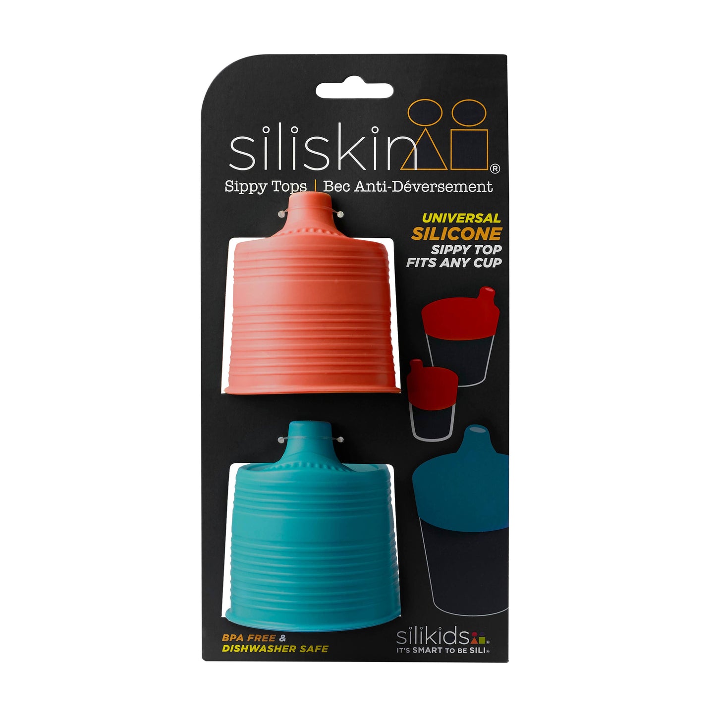 Stretchy Silicone Lids with Sippy Spout 2pk