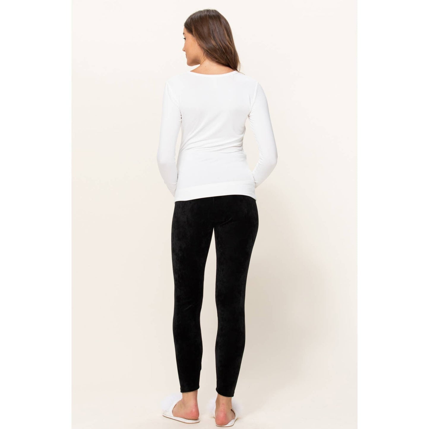 Velvet Velour Yoga Pants with Elastic Waistband