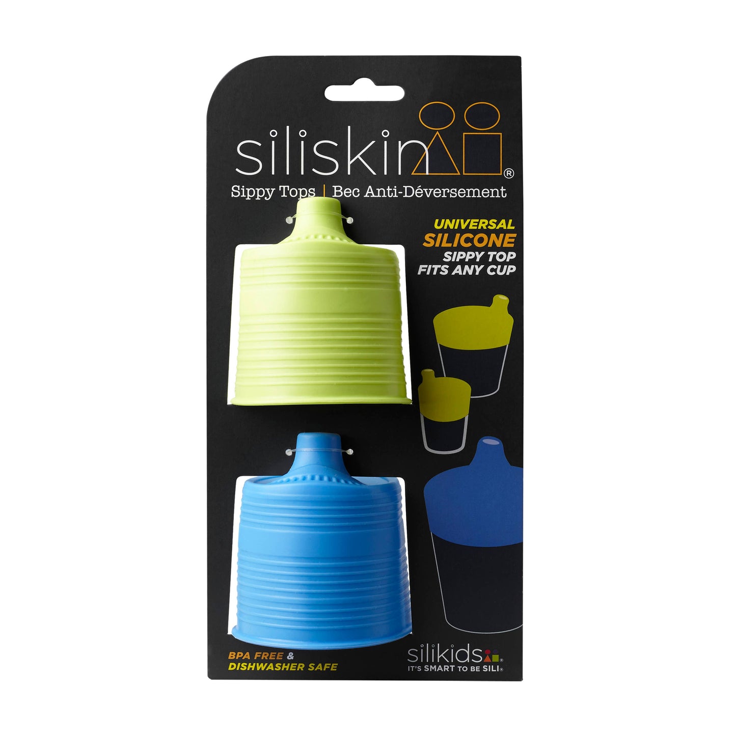 Stretchy Silicone Lids with Sippy Spout 2pk