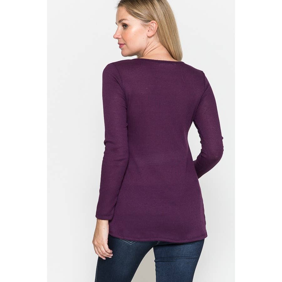 Maternity Warm Solid Rib Top