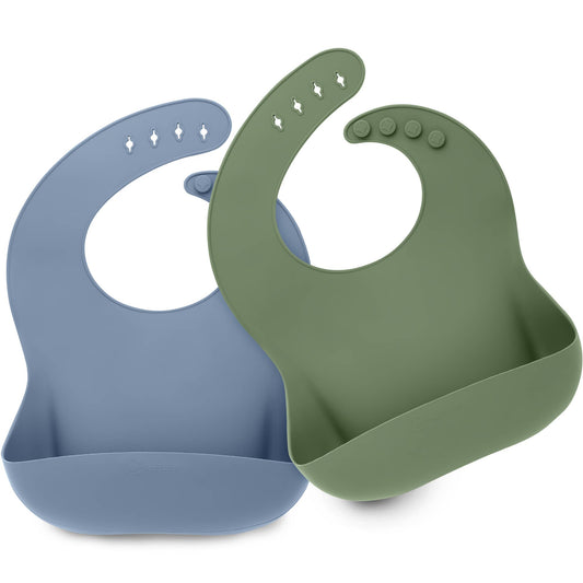 2-Pack Prep Silicone Bibs for Babies and Toddlers