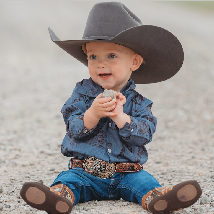 COWBOY PEARL SNAP- ONESIE