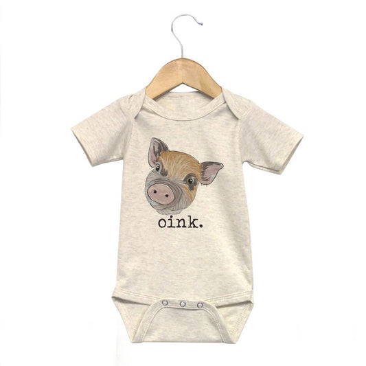 "Oink" Pig Baby Body Suit